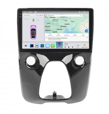 Штатная магнитола Lesko для Citroen C1 II 2014- экран 10" 4/64 QLED CarPlay 4G Wi-Fi GPS 360 Prime