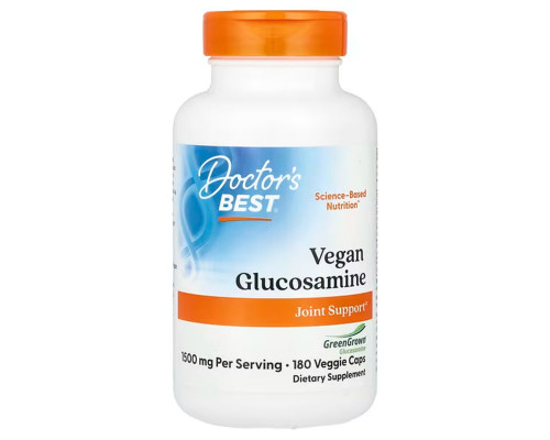 Глюкозамін, Vegan Glucosamine, Doctor's Best, 1500 мг, 180 веганських капсул
