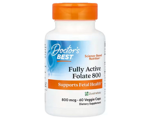Фолат із Quatrefolic, Active Folate, Doctor's Best, активний, 800 мкг, 60 капсул
