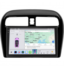 Штатная магнитола Lesko для Mitsubishi Mirage VI Рестайлинг 2015-2019 экран 9" 4/64 QLED CarPlay 4G Wi-Fi GPS 360 Prime