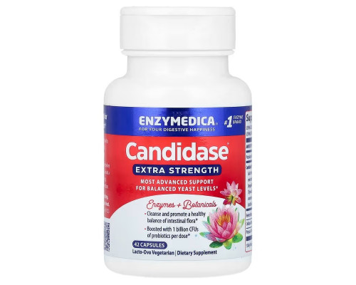 Протикандидний засіб, Candidase, Extra Strength, Enzymedica, 42 капсули
