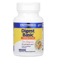 Ферменти і пробіотики, Digest Basic + Probiotics, Enzymedica, 30 капсул
