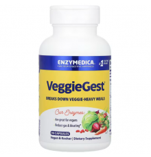 Ферменти для травлення, VeggieGest, Enzymedica, для перетравлення рослинної клітковини, 90 капсул