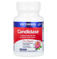 Поддержка пищеварения, Candidase, Enzymedica, 42 капсулы