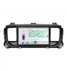 Штатная магнитола Lesko для Peugeot Traveller I 2016-н.в. экран 9" 4/64 QLED CarPlay 4G Wi-Fi GPS 360 Prime
