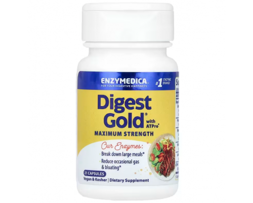 Ферменти для травлення, Digest Gold with ATPro, Enzymedica, 21 капсула