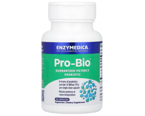 Пробіотик, Про Біо, Guaranteed Potency Probiotic, Enzymedica, 30 капсул