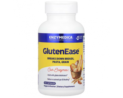 Ферменти для перетравлення глютену, GlutenEase, Enzymedica, 120 капсул