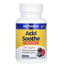 Зниження кислотності шлунка, Acid Soothe, Enzymedica, смак ягід, 30 жувальних таблеток