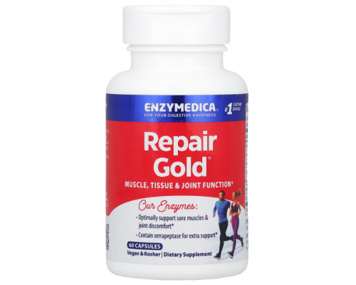Серрапептаза для суглобів, Repair Gold, Enzymedica, 60 капсул