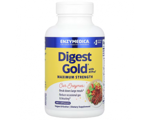 Ферменти для травлення, Digest Gold with ATPro, Enzymedica, 240 капсул