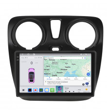 Штатная магнитола Lesko для Dacia Sandero II Рестайлинг ver 2 2016-2020 экран 9" 4/64 QLED CarPlay 4G Wi-Fi GPS 360 Prime