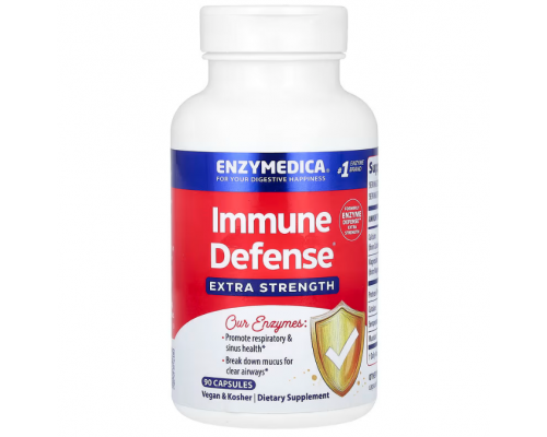 Зміцнення імунітету, Immune Defense, Enzymedica, з підвищеною силою дії, 90 капсул