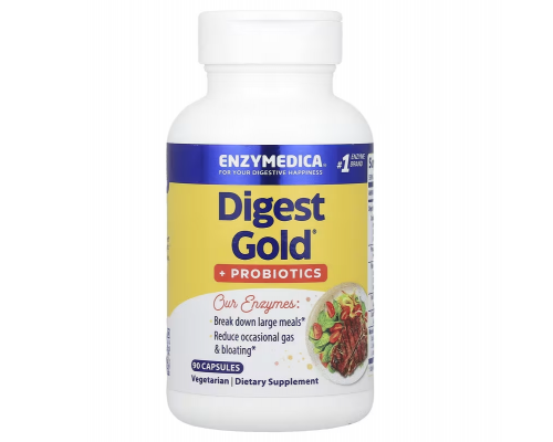 Ензими плюс пробіотики, Digest Gold Probiotics, Enzymedica, 90 капсул