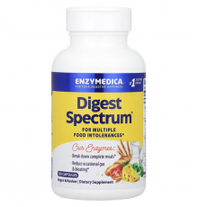 Ферменти від харчової непереносимості, Digest Spectrum, Enzymedica, для веганів, 120 капсул