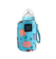 Портативный подогреватель N-009 Bear для детской бутылочки USB цифровой дисплей Blue