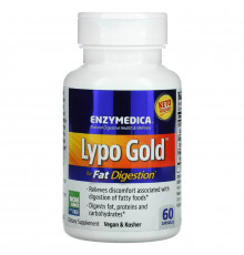 Ферменти для переварювання жирів, Lypo Gold, Enzymedica, 60 капсул