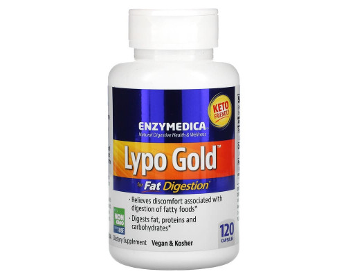 Оптимізатор перетравлення жиру, Lypo Gold, Enzymedica, ферменти, 120 капсул
