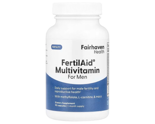 Репродуктивне здоров'я чоловіків, FertilAid Multivitamin for men, Fairhaven Health, мультивітаміни, 90 капсул