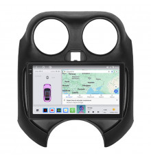 Штатная магнитола Lesko для Nissan March IV (K13) 2010-2013 экран 9" 4/64 QLED CarPlay 4G Wi-Fi GPS 360 Prime