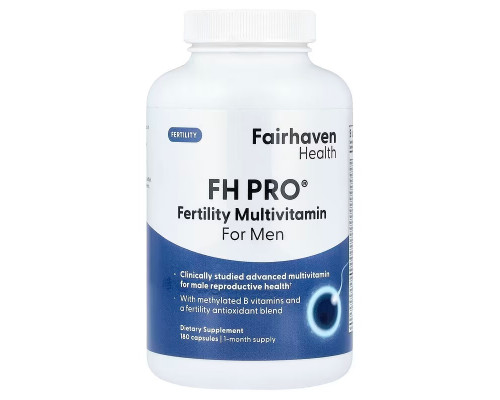 Репродуктивне здоров'я чоловіків, FH Pro for Men, Fairhaven Health, мультивітаміни, 180 капсул