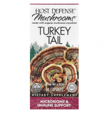 Траметес разноцветный, Turkey Tail, Fungi Perfecti, Host Defense, 60 капсул