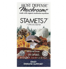 Поддержка иммунитета, Immune Support  STAMETS 7, Host Defense, ежедневная, смесь из 7 видов грибов, 120 вегетарианских капсул