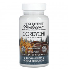 Кордицепс и рейши, Cordychi, Fungi Perfecti Host Defense, снижение стресса и усталости, 60 вегетарианских капсул