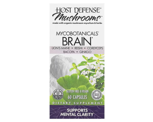 Формула для мозку, Brain, Fungi Perfecti, Host Defense, 60 капсул
