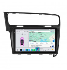 Штатная магнитола Lesko для Volkswagen Golf VII Рестайлинг 2017-н.в. экран 10" 4/64 QLED CarPlay 4G Wi-Fi GPS 360 Prime