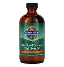 Рыбий жир из печени трески, Cod Liver Oil, Garden of Life, вкус лимона и мяты, 236 мл