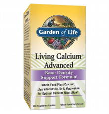 Мультивитамины для здоровья костей с обогащенным кальцием, Living Calcium Advanced, Garden of Life, 120 каплет