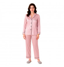 Комплект женской пижамы 806 Розовый рубашка с длинным рукавом и штанами одежда для дома XL