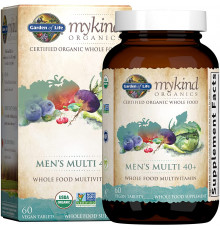 Витамины для мужчин 40+, MyKind Organics, Men's Multi 40+, MyKind Organics, Garden of Life, 60 веганских таблеток