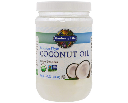 Кокосова олія першого віджиму, Coconut Oil, Garden of Life, сира, 414 мл