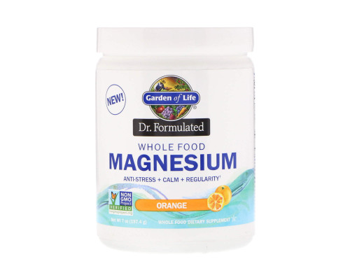 Формула магнію, Magnesium Powder, Garden of Life, Dr. Formulated, апельсин, 197,4 г
