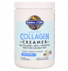 Пептиды коллагена кремовые, Grass Fed Collagen Creamer, Garden of Life, выращенного на травяном корме, сливочная ваниль, 330 г
