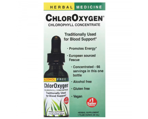 Рідкий хлорофіл, концентрат, Chlorophyll Concentrate, Herbs Etc., без спирту, 30 мл.