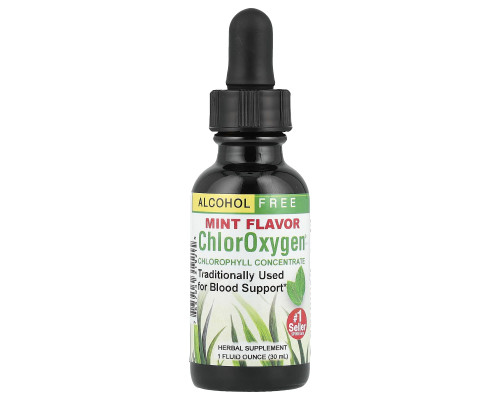 Концентрат хлорофілу, без спирту, ChlorOxygen, Chlorophyll Concentrate, Herbs Etc., зі смаком м'яти, 30 мл