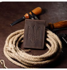 Затискач для грошей коричневий Тризуб