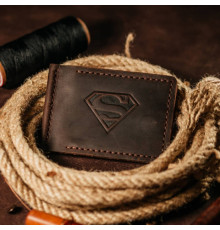 Затискач для грошей коричневий Superman