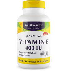 Витамин Е, Vitamin E, Healthy Origins, 400 МЕ, 180 капсул