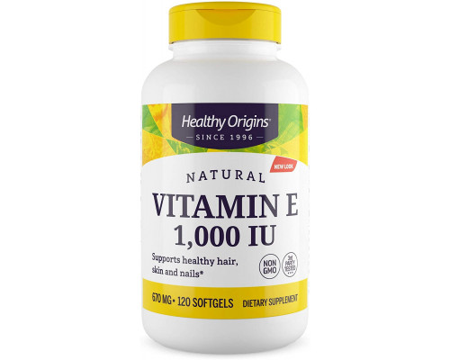 Вітамін Е, Vitamin E, Healthy Origins, 1000 МО, 120 капсул