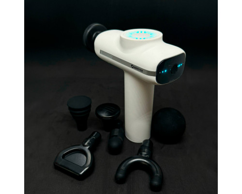 Масажний пістолет Booster V6 White, перкусійний масажер для тіла та м’язів