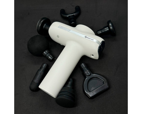 Масажний пістолет Booster V6 White, перкусійний масажер для тіла та м’язів