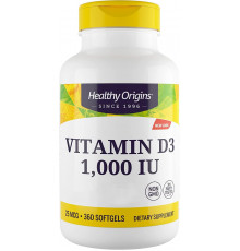 Вітамін D3 в маслі МСТ, Vitamin D3 in MCT Oil, Healthy Origins, 1000 МО, 360 гелевих капсул