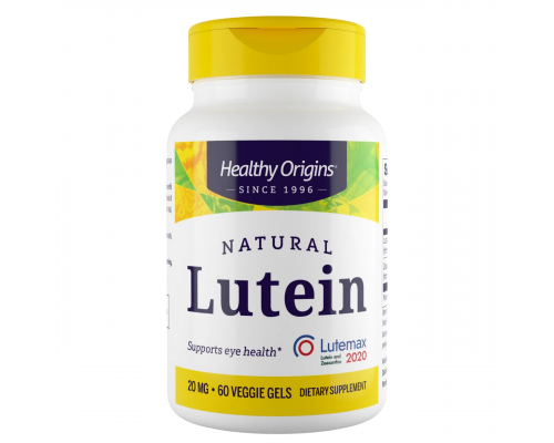 Лютеїн, Lutein, Healthy Origins, Lutemax 2020 із зеаксантином для очей, 20 мг, 60 вегетаріанських гелевих капсул