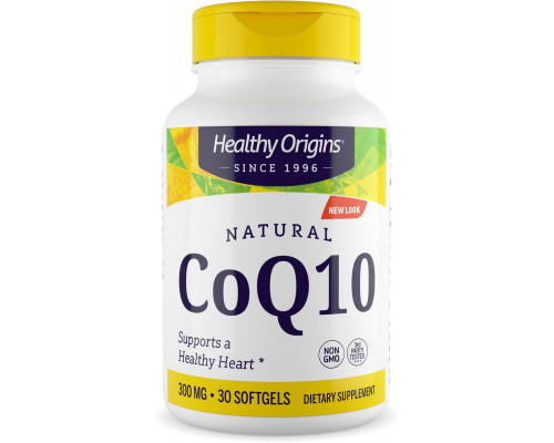 Коензим Q10, CoQ10 (Kaneka Q10), Healthy Origins, підтримує здоров'я серця та клітинну енергію, 300 мг, 30 гелевих капсул
