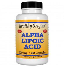 Альфа-липоевая кислота, Alpha Lipoic Acid, Healthy Origins, 600 мг, 60 капсул