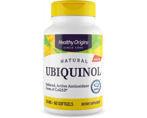 Убіхінол (Kaneka QH), Ubiquinol, Healthy Origins, 50 мг, 60 капсул